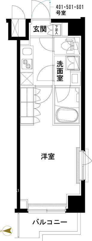 ルーブル五反野弐番館(1K/5階)の間取り写真