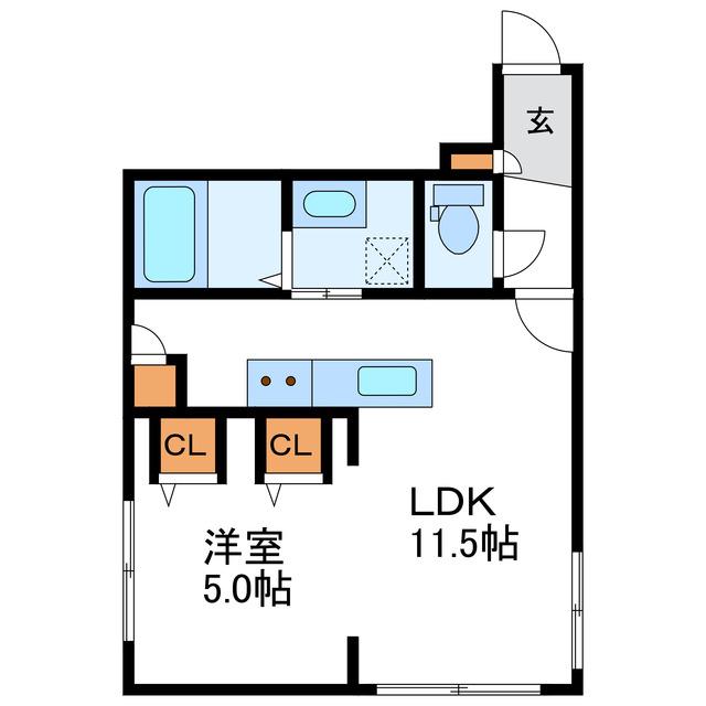 THE RESIDENCE ザレジデンス(1LDK/4階)の間取り写真