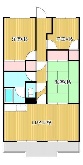 カルカソンヌ(3LDK/2階)の間取り写真