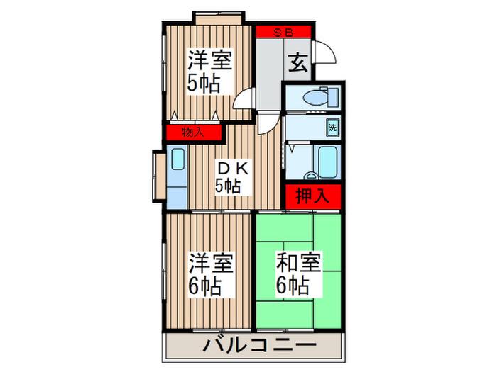 IGマンション(3DK/3階)の間取り写真