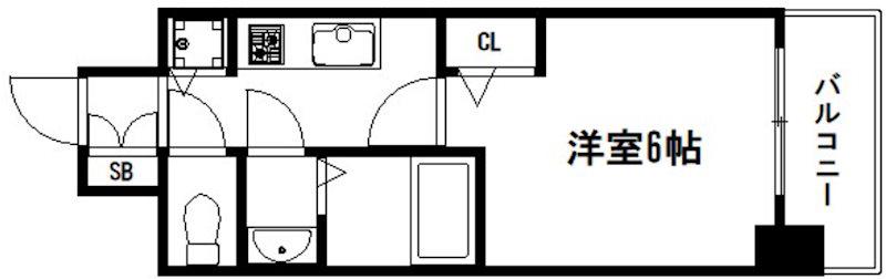 プレサンス京都烏丸爛都(1K/3階)の間取り写真