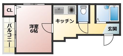 兼山マンション(1K/3階)の間取り写真