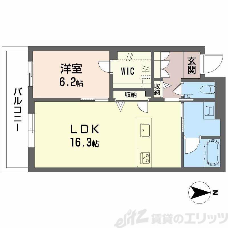 シャーメゾングランレーヴ(1LDK/2階)の間取り写真
