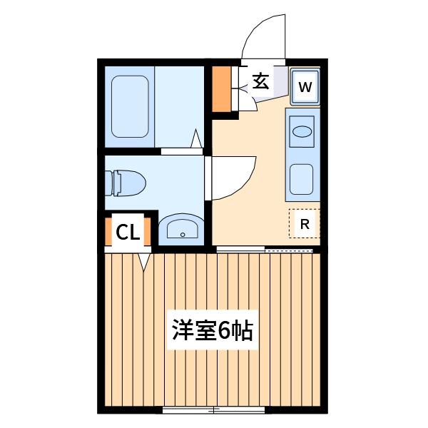 アウラ竹之丸(1K/1階)の間取り写真