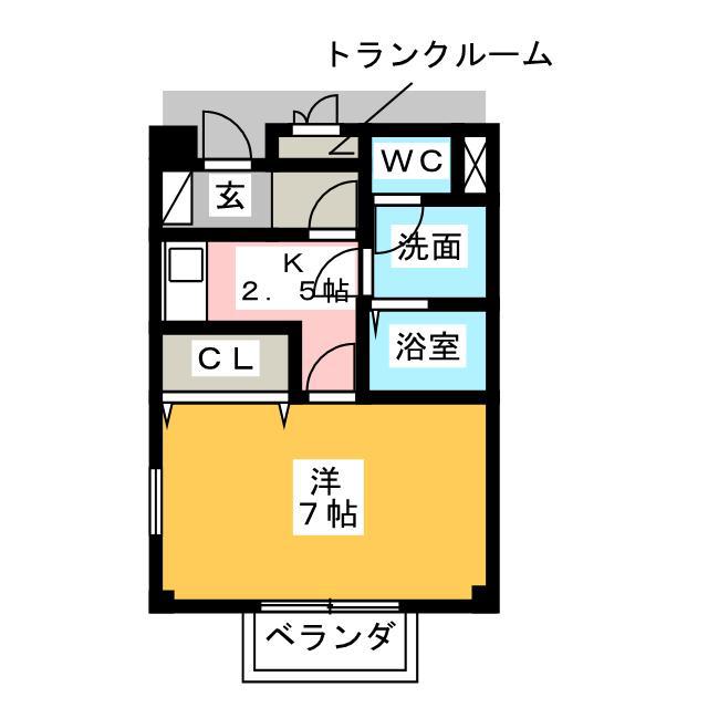 エンジェルハイツ(1K/1階)の間取り写真