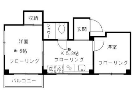 WIND BELL(2K/2階)の間取り写真