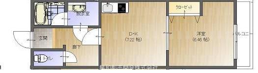 福原マンション(1DK/3階)の間取り写真