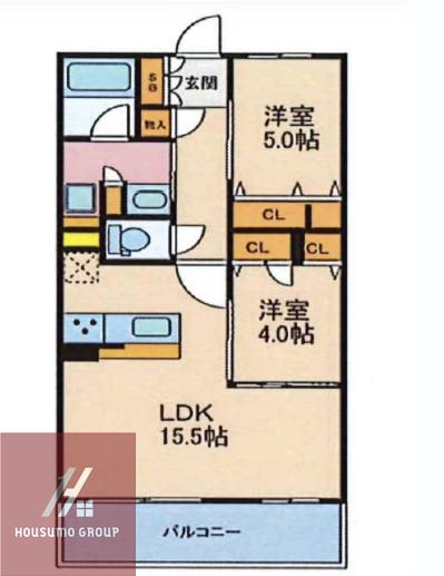プレサンスロジェ福島野田(2LDK/5階)の間取り写真