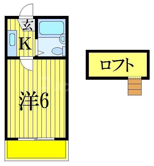 ISメゾン西船橋(1K/2階)の間取り写真