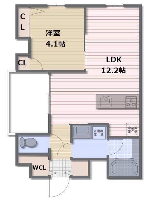 THE PASTORAL ノース WING(1LDK/2階)の間取り写真