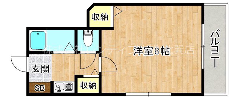 プラザ2丁目(1K/1階)の間取り写真