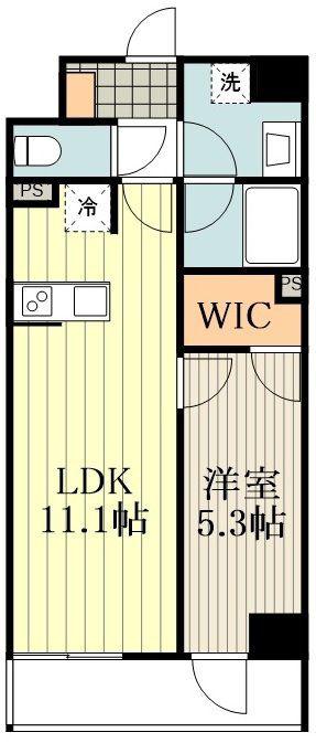 SALUTE TACHIKAWA (1LDK/5階)の間取り写真