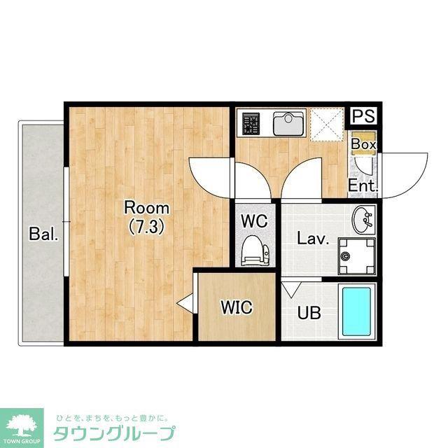 ジーメゾン見沼島町セレナータ(1K/2階)の間取り写真