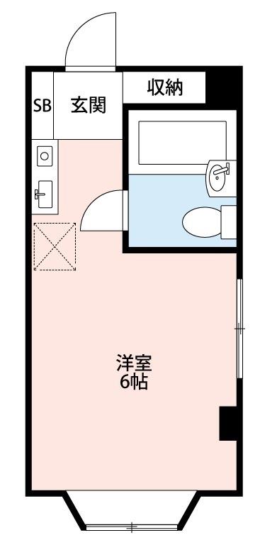 北越谷第一コーポ(ワンルーム/3階)の間取り写真