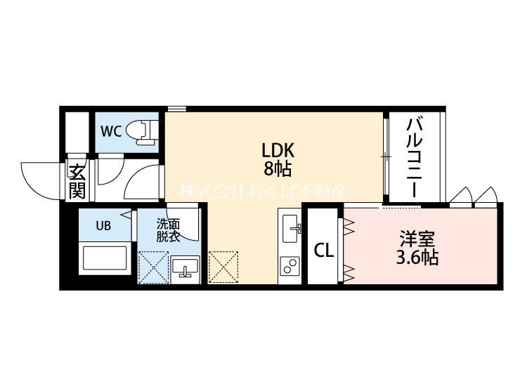 R-SMART光新町(1LDK/3階)の間取り写真