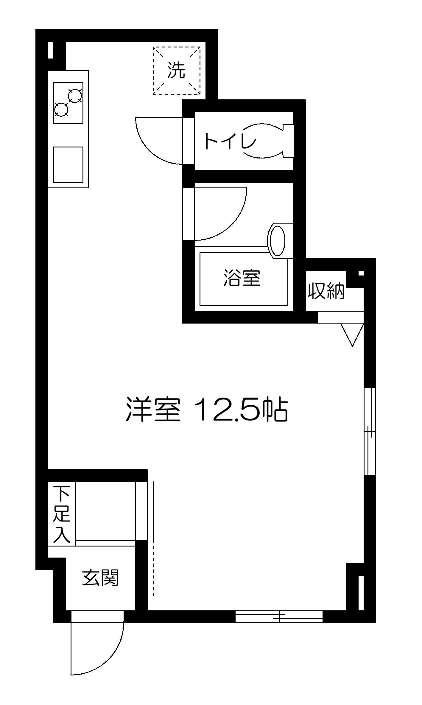 小島ハイツ(ワンルーム/1階)の間取り写真