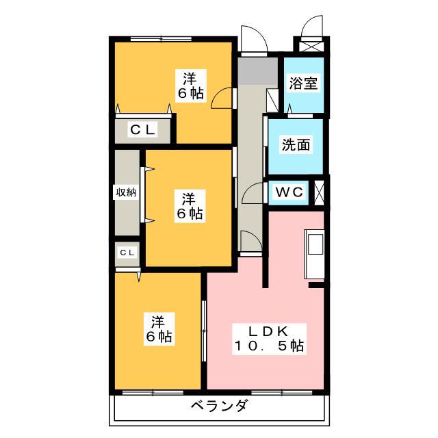 リオン・ツインズII(3LDK/2階)の間取り写真
