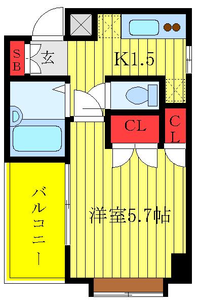 VERONA板橋本町(1K/6階)の間取り写真