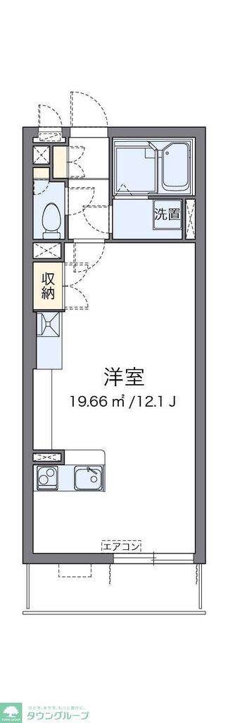 ミランダクレールコート新里(ワンルーム/1階)の間取り写真