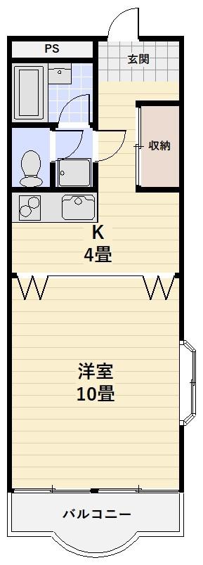 ベルマンション(1K/3階)の間取り写真