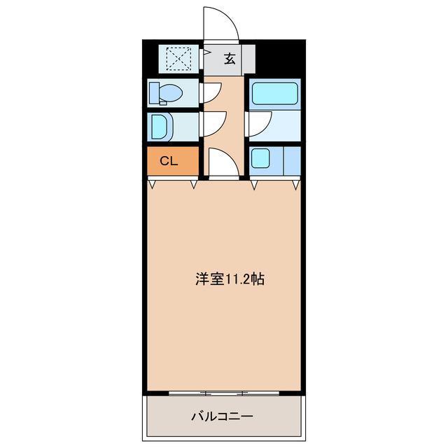 インペリアルKAKU(ワンルーム/4階)の間取り写真