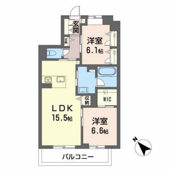 セントラル大町(2LDK/1階)の間取り写真