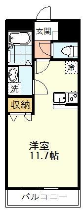 GRAND WOOD(ワンルーム/2階)の間取り写真