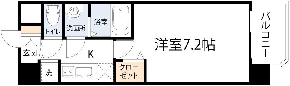 メインステージ大阪福島(1K/4階)の間取り写真