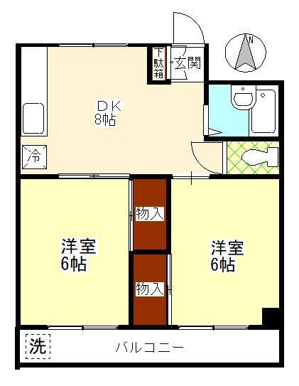 さつきハイツ(2DK/3階)の間取り写真