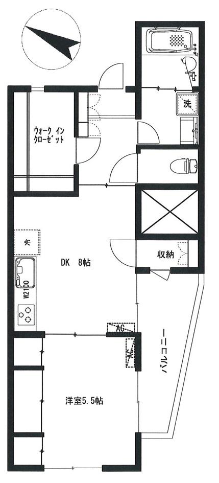 フォレスタ21(1DK/2階)の間取り写真