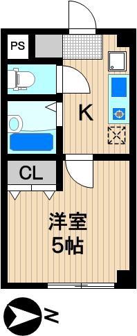 コータス幸(1K/1階)の間取り写真