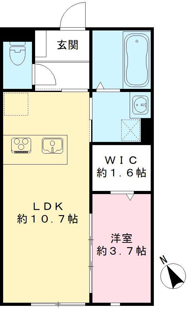 ユアメゾン北浜町(1LDK/1階)の間取り写真