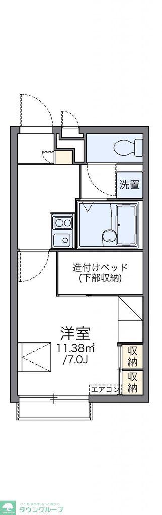 レオパレスウエスト(1K/3階)の間取り写真
