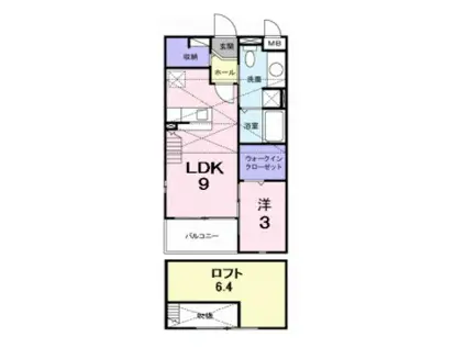 フレスクーラブリッサ(1LDK/2階)の間取り写真