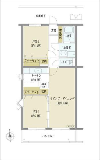 SOLAIRED M (2LDK/3階)の間取り写真