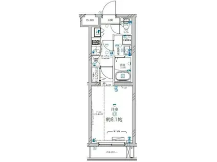 DEAR REICIOUS池尻大橋 (1K/4階)の間取り写真