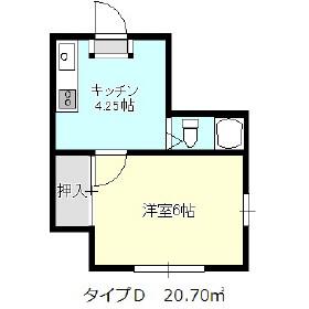 リトルハイム5(1K/2階)の間取り写真