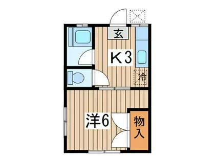 シティーハイム片倉コーポ(1K/2階)の間取り写真