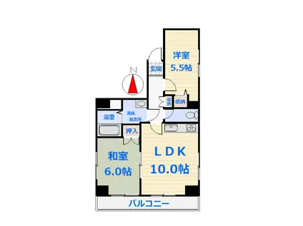 エクセル荒木(2LDK/3階)の間取り写真