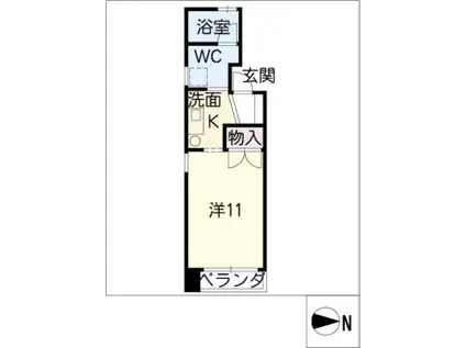 タウンハイツ熊田(1K/2階)の間取り写真