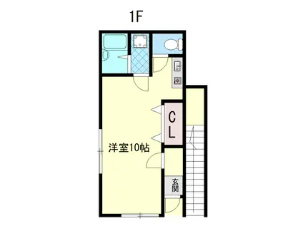 カーサコーエイ(ワンルーム/1階)の間取り写真