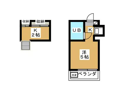 サンライズ武蔵野(ワンルーム/1階)の間取り写真