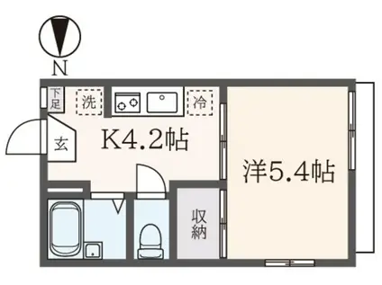 Kハイム下北沢(1K/2階)の間取り写真