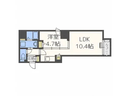 ビッグタワー大通公園(1LDK/10階)の間取り写真