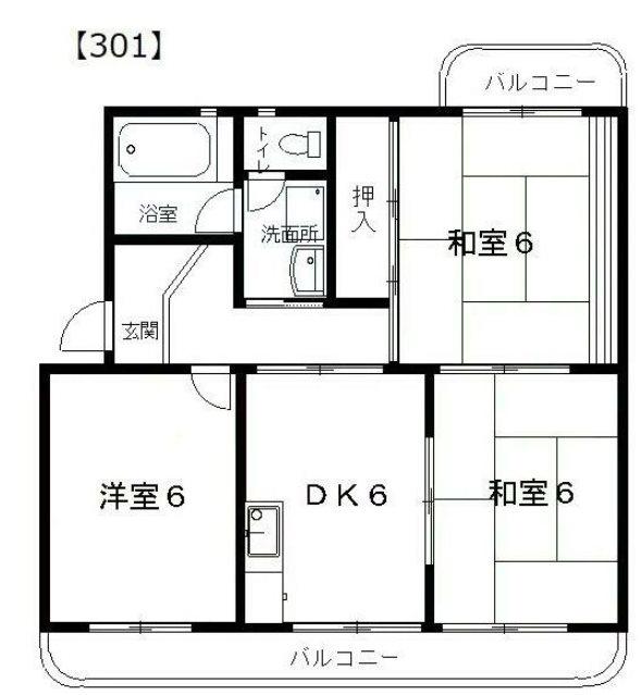 グランドール(3DK/1階)の間取り写真