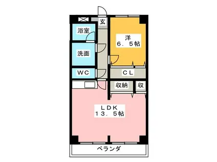 レジデンスHARUMI(1LDK/4階)の間取り写真