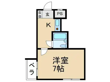シティハイツ津田(1K/4階)の間取り写真