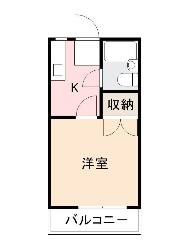 宮脇コーポ(1K/2階)の間取り写真