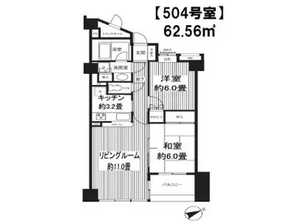 ディオレ西新宿(2LDK/5階)の間取り写真