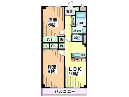 松原パレス(2LDK/3階)の間取り写真